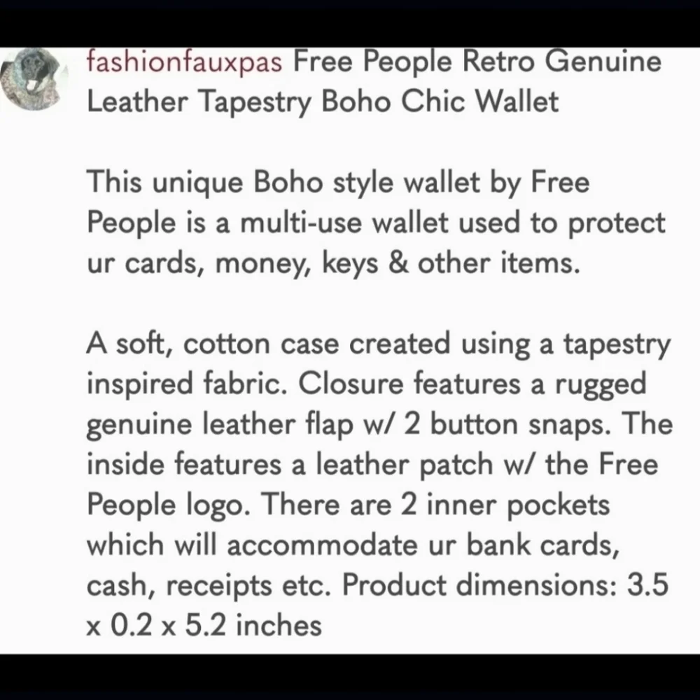 🍄🪬 Free People Boho Embroidered Repurposed vtg banjara hippie Wallet card case